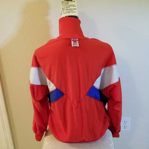 #955 NWOT Adidas Red & Blue Track Jacket S Dolman - Picture 11 of 16